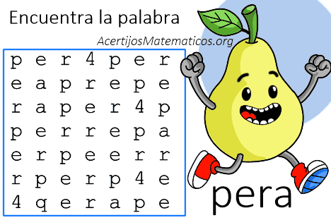 encuentra la palabra pera